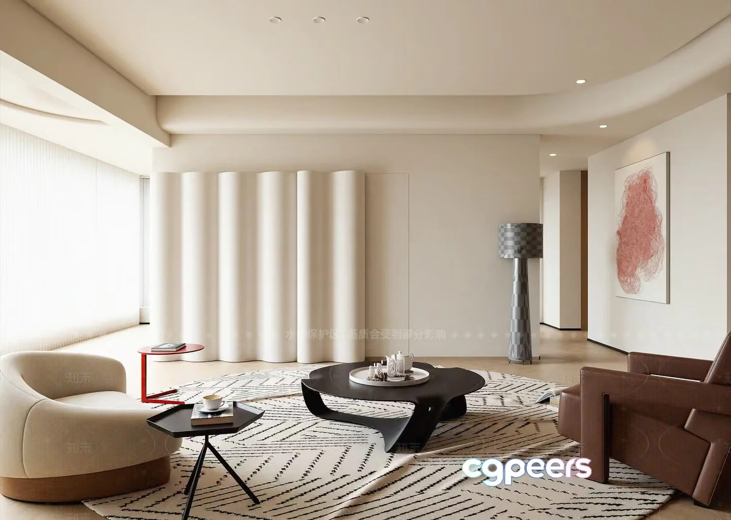 Modern Living Room 3D Model – 23227 – VRAY Render