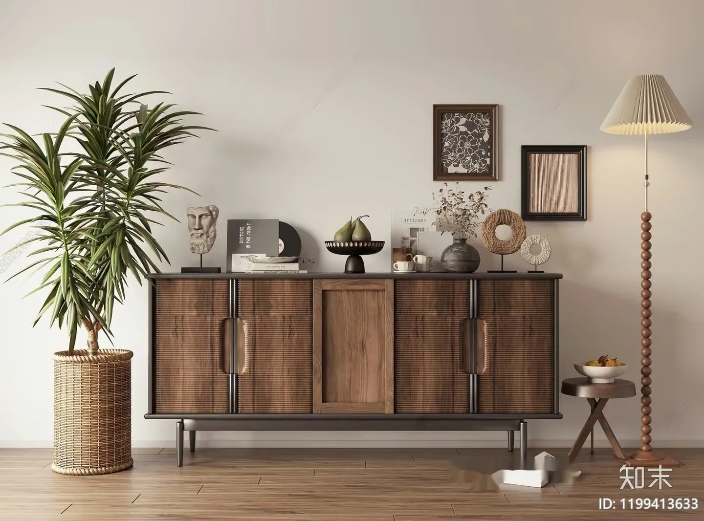 A Mid-Century Modern Sideboard 3D Model – 4377 – VRAY Render