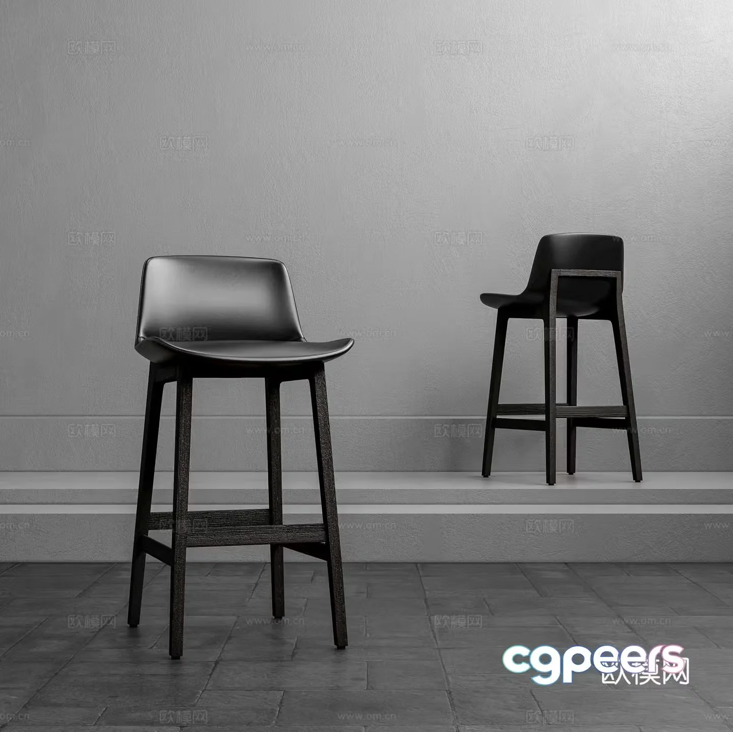 Modern bar stool bar stool high stool 3d model