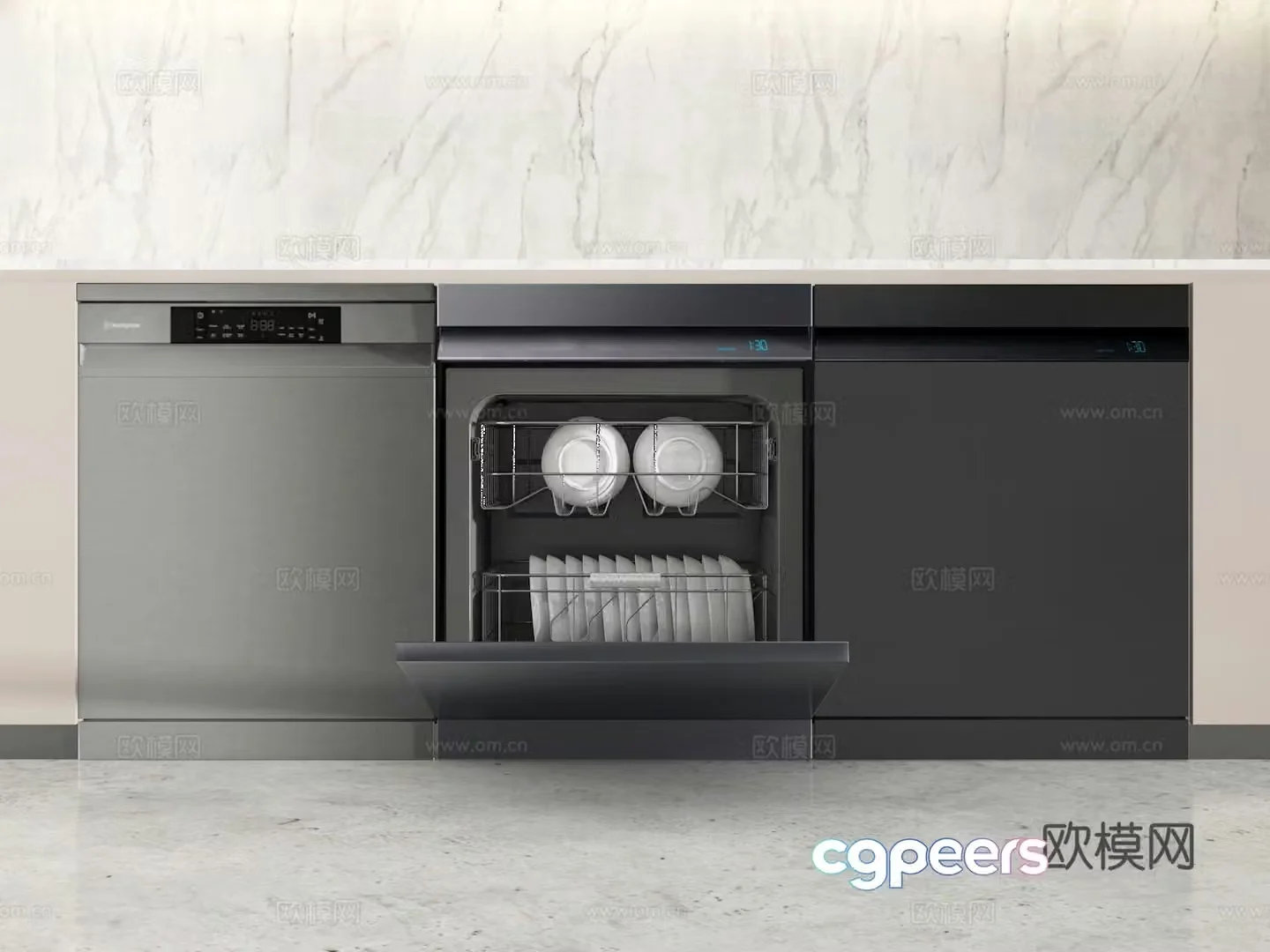 Kitchen appliances disinfection cabinet dishwashing cabinet 3d model