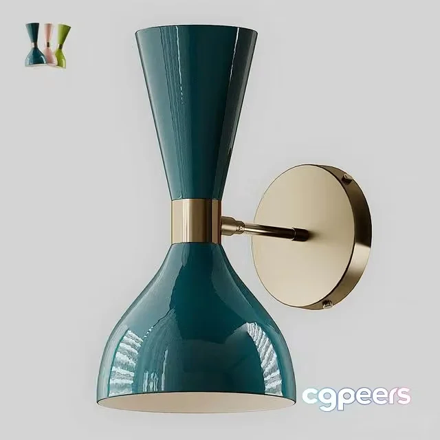 3ds Max Free – Italian Modern Brass Enamel Ludo Sconce from Blueprint Lighting