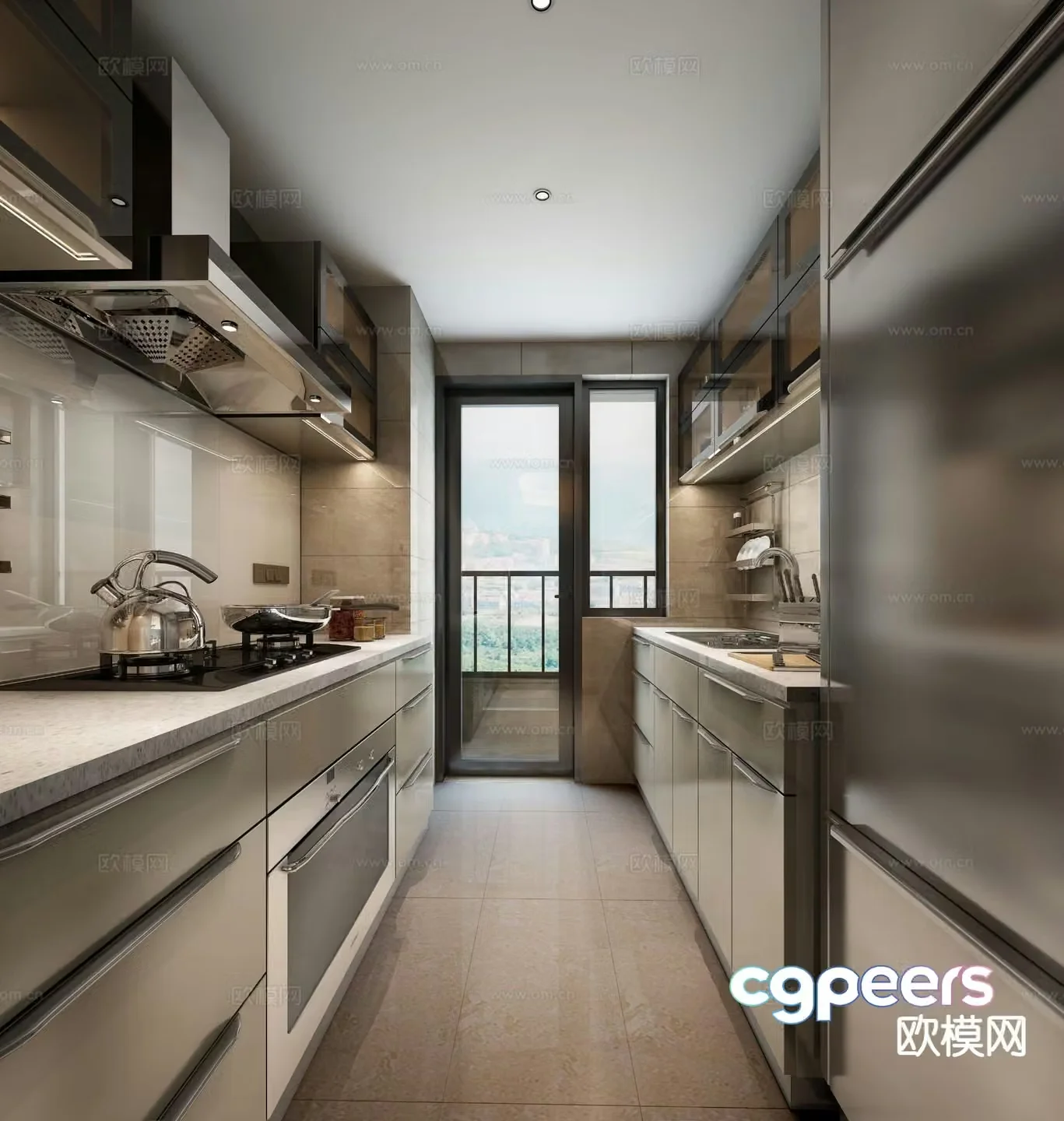 modern kitchen cabinet 3d model
