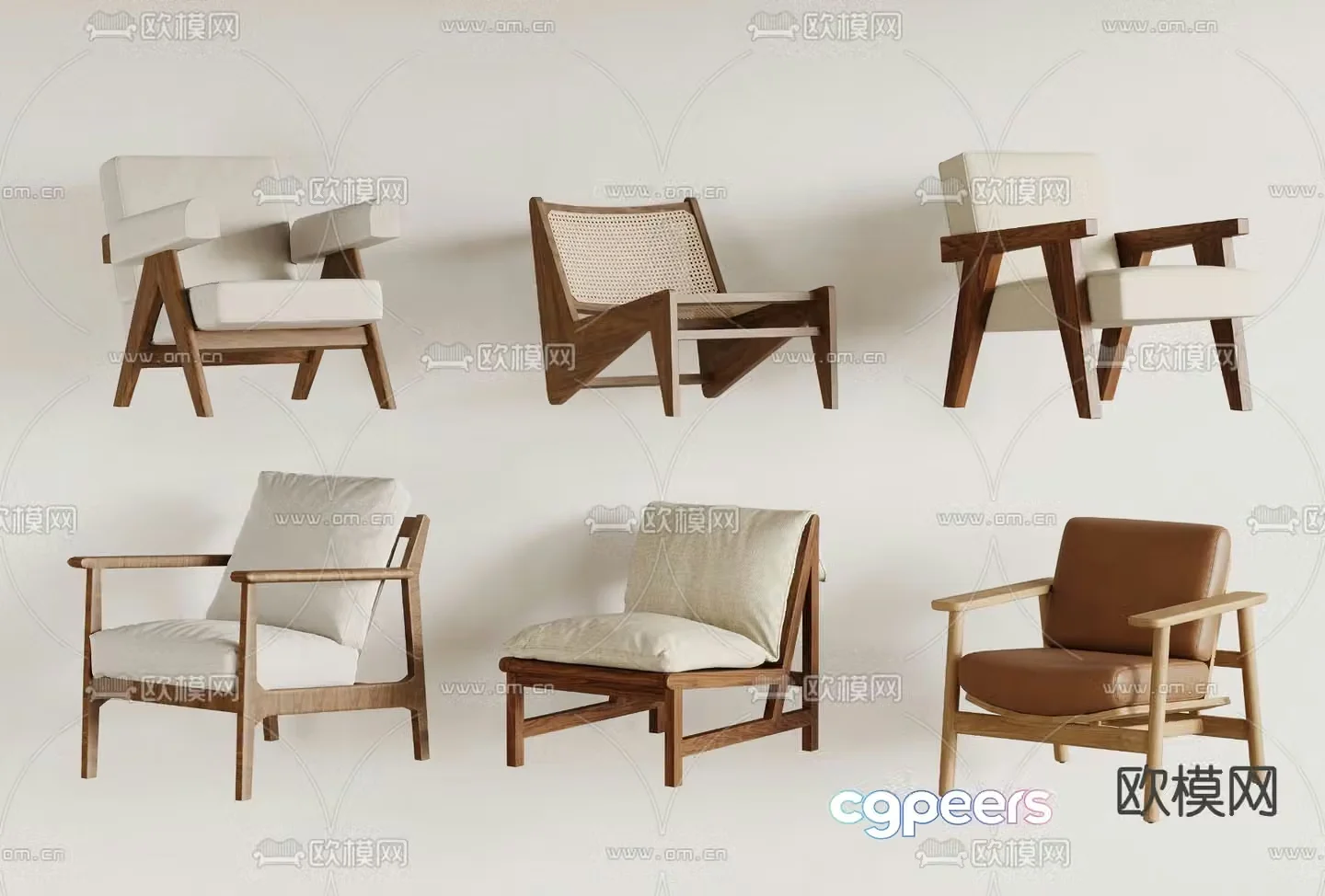 Wabi-sabi chair leisure chair 3d model