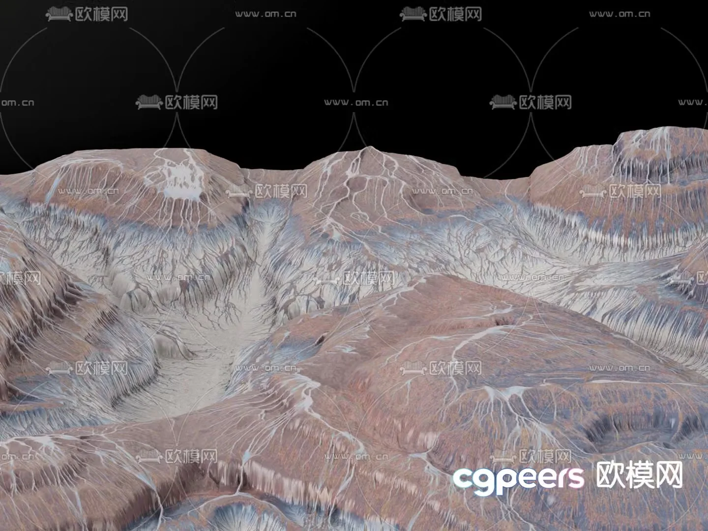 Mountain landforms ridges mountains 3d model