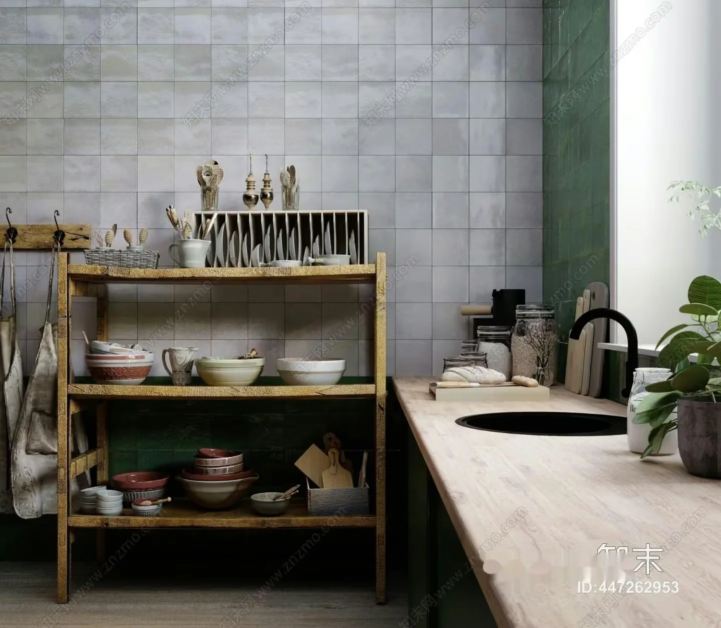 Modern Kitchen 3D Model – 11295 – VRAY Render
