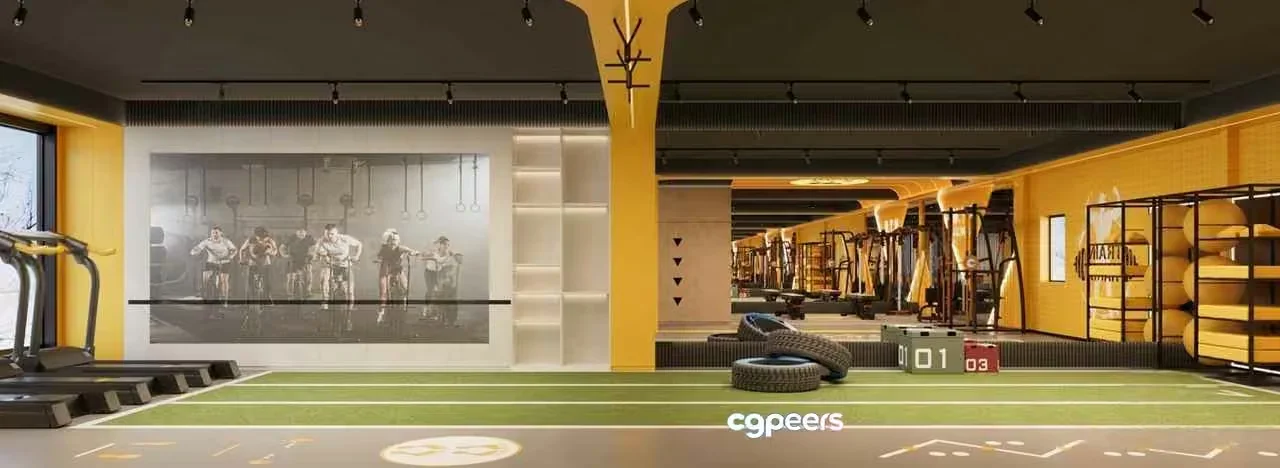 Modern Fitness Center 3D Model – 16006 – VRAY Render