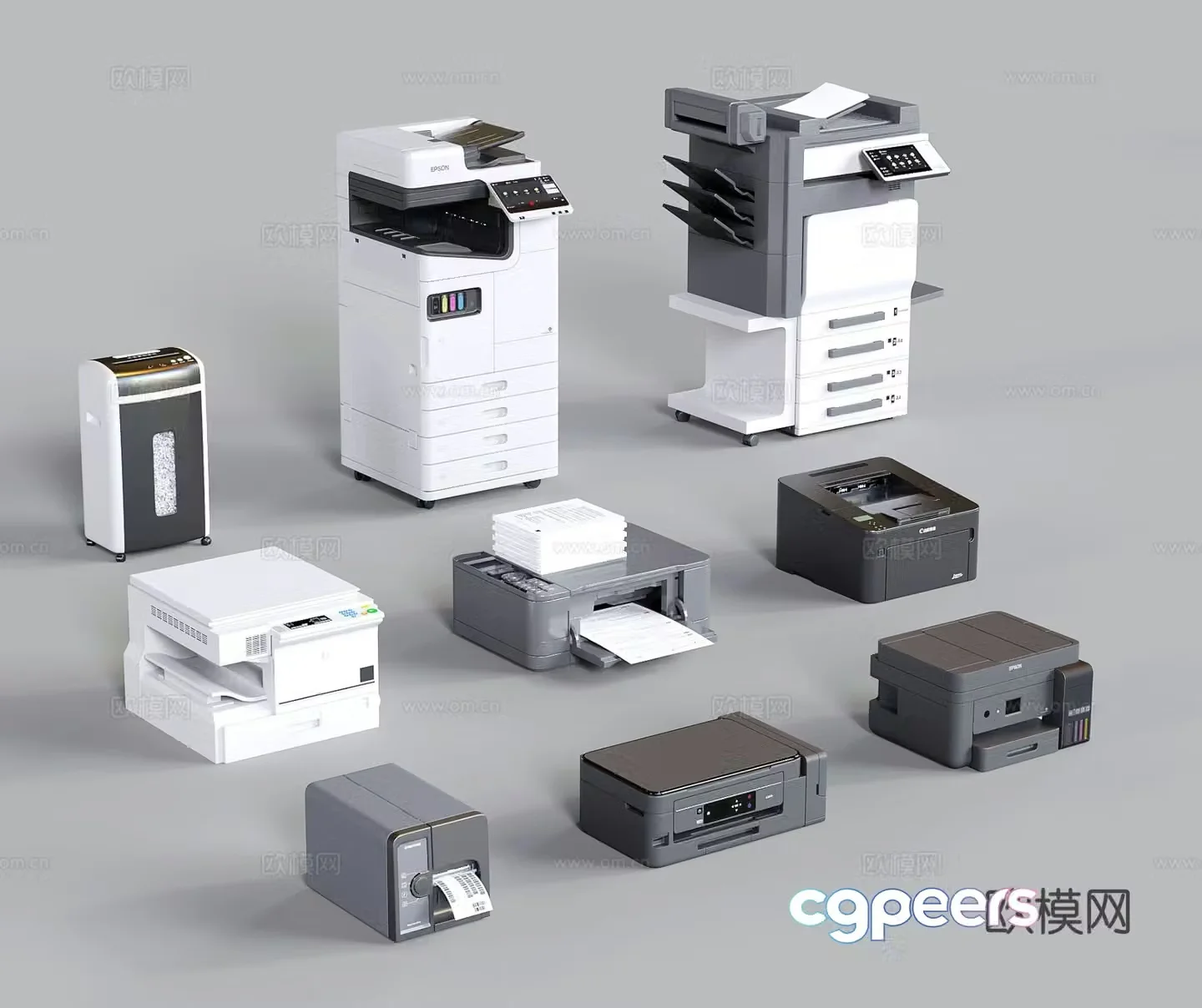 Printing and copying all-in-one machine office supplies shredder 3d model