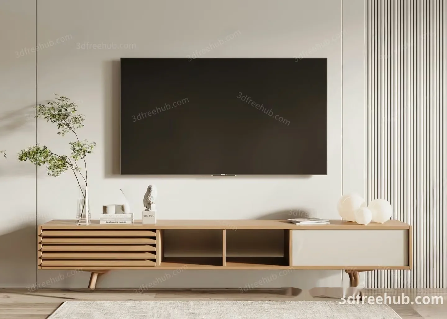 Modern Living Room 3D Model – 22418 – VRAY Render