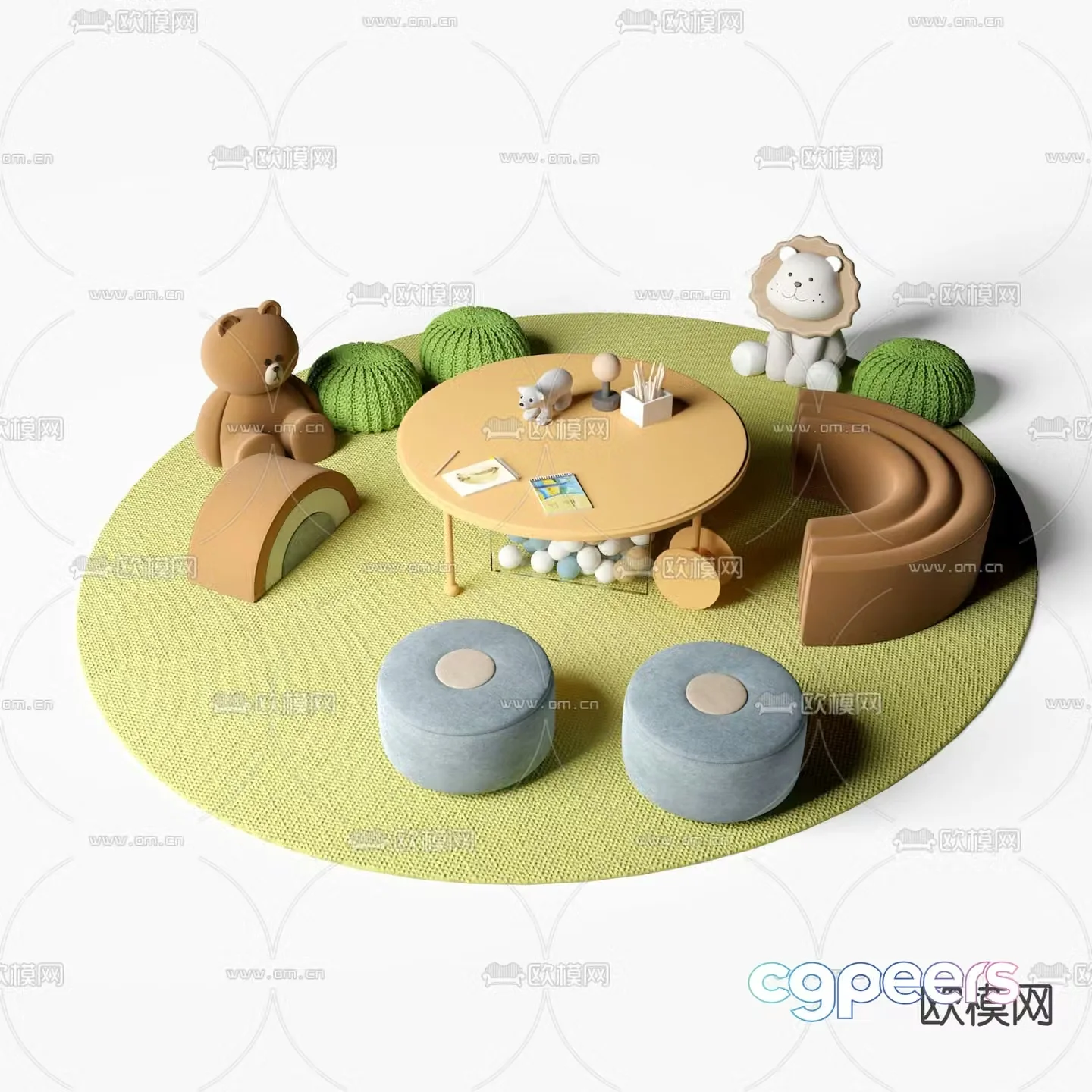 Children’s tables and chairs game tables and chairs 3d model