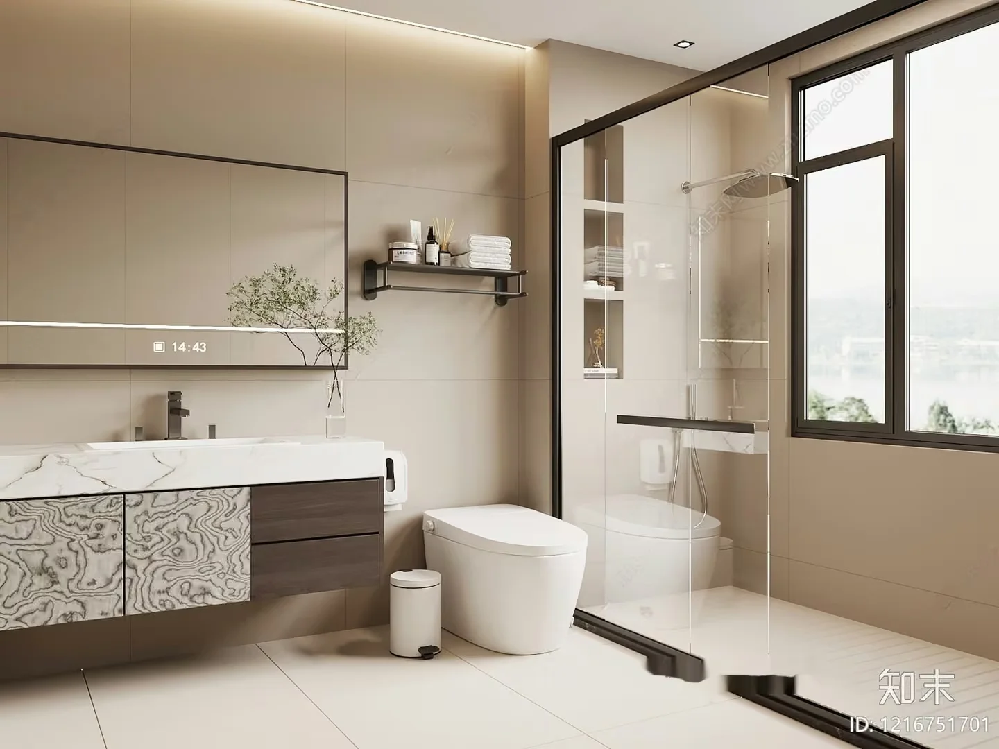 Modern Bathroom 3D Model – 14180 – VRAY Render