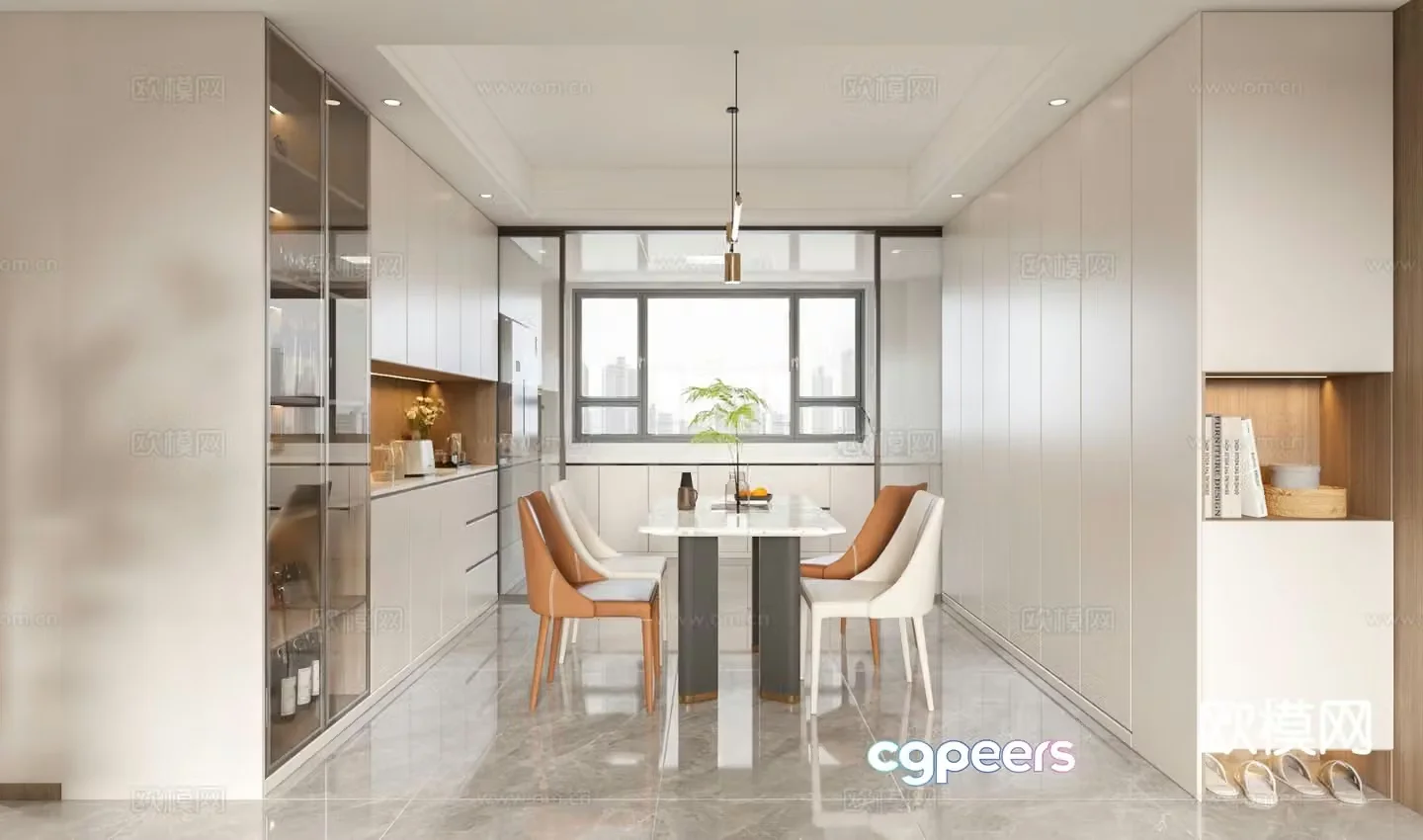 Modern guest restaurant 3d model