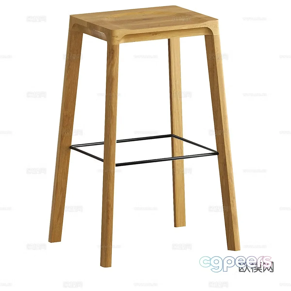 Nordic simple bar chair bar chair bar chair bar stool 3d model