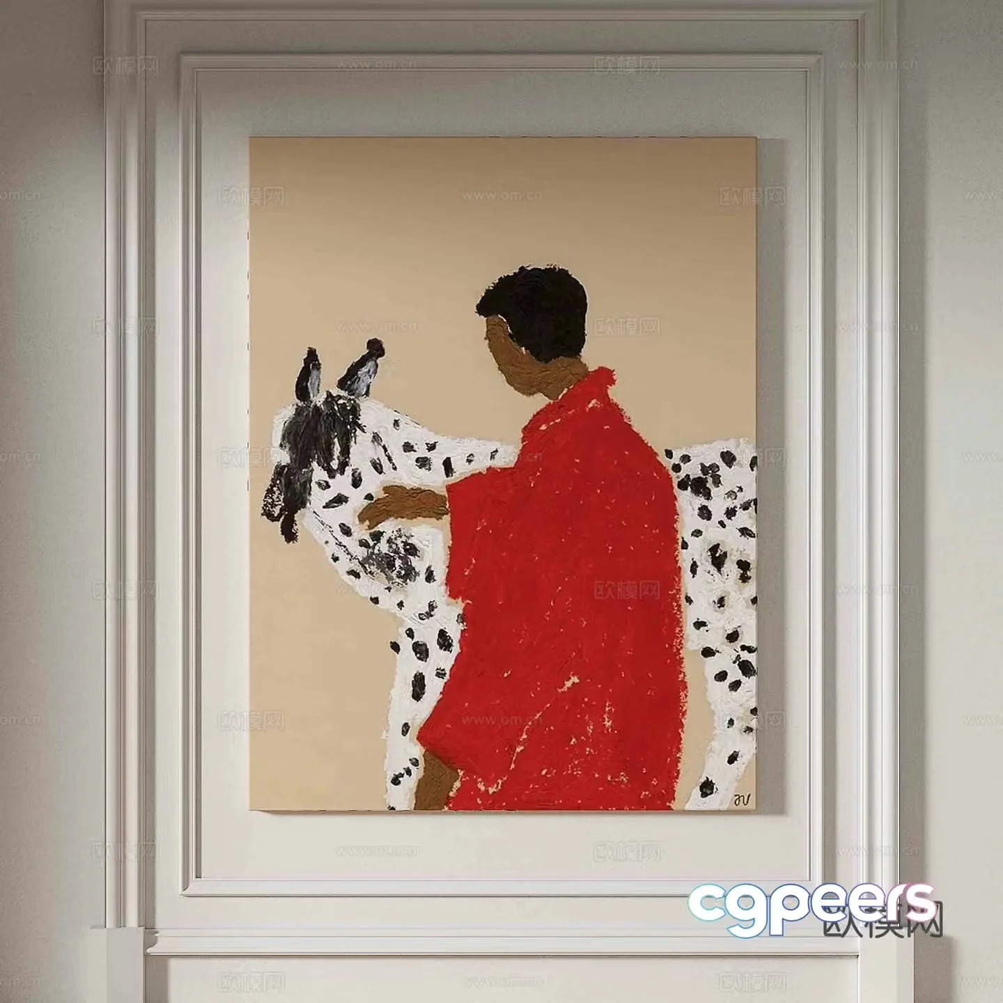 Modern oil paintings of characters hanging paintings 3d model