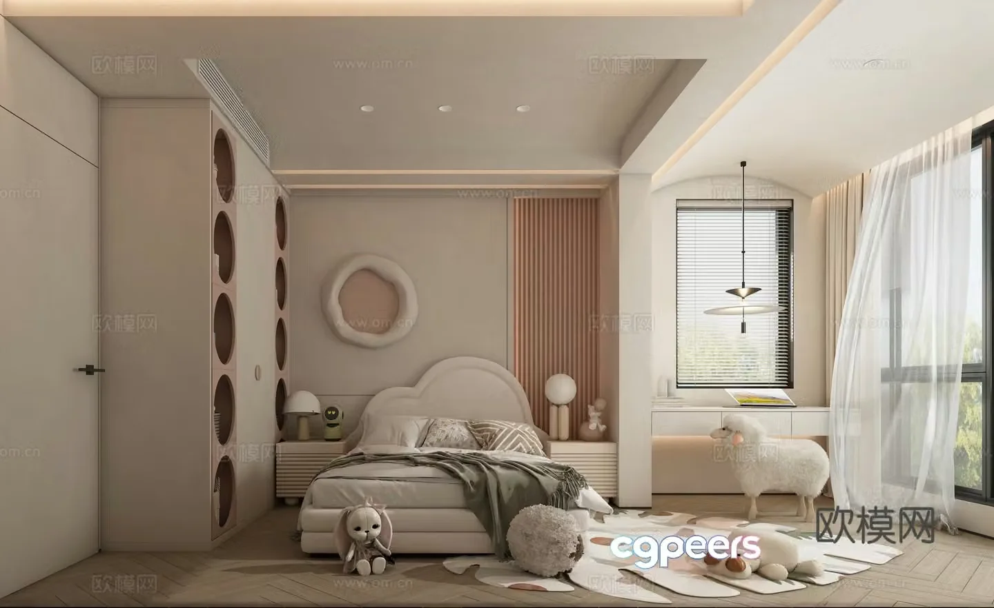 Creamy children’s room 3d model