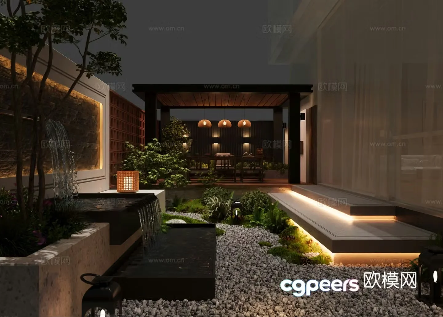 Villa courtyard 3d model