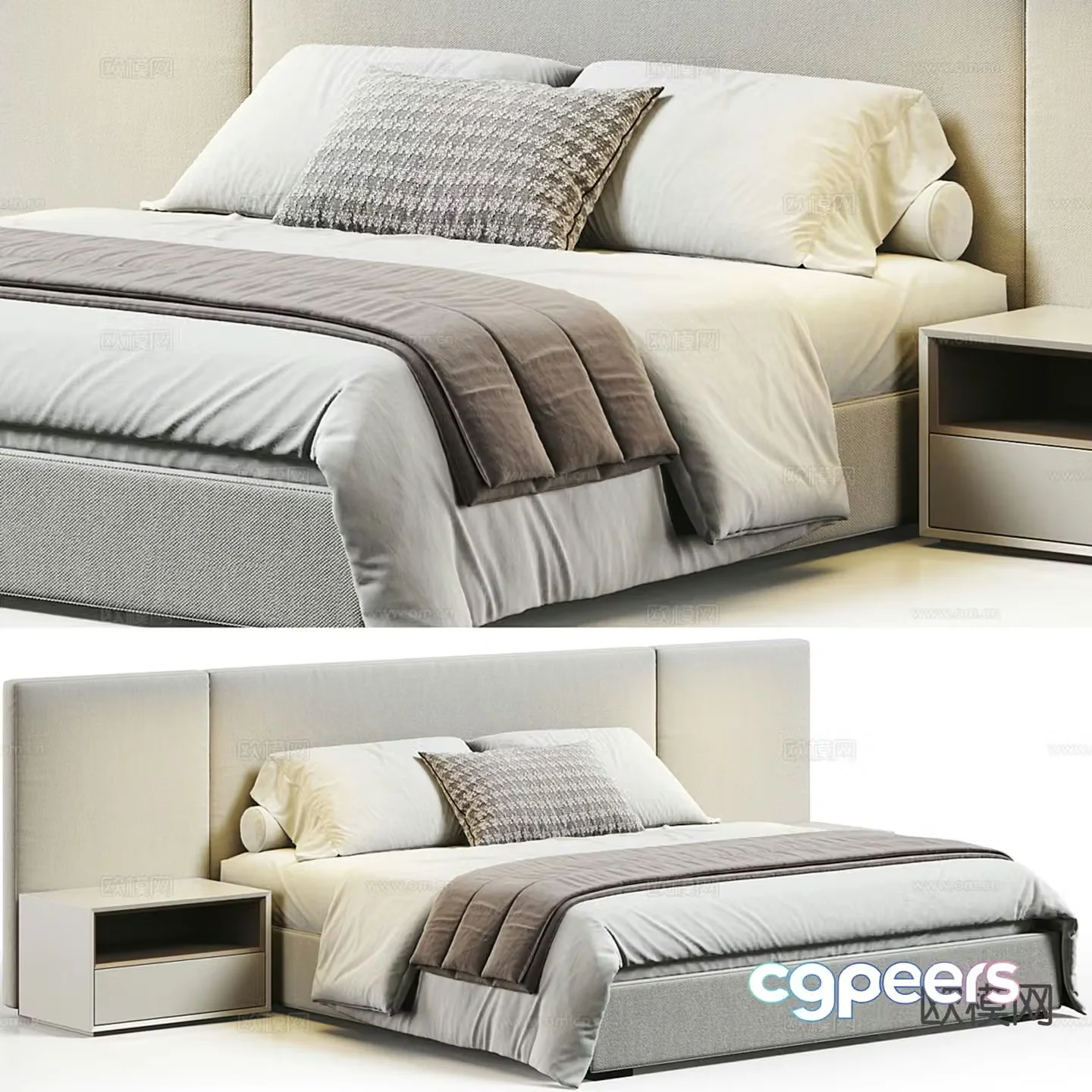 RH double bed 3d model