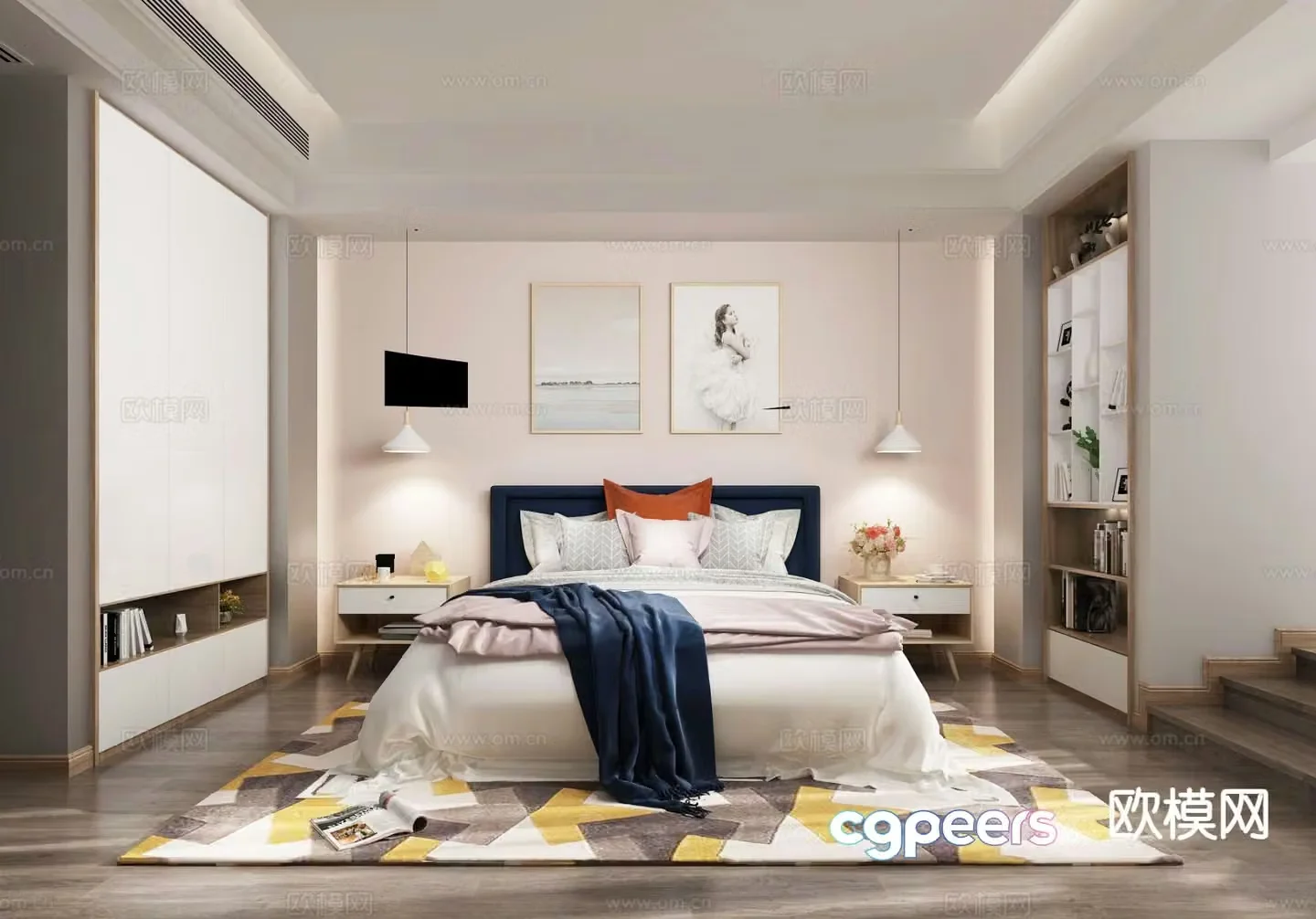 Modern bedroom master bedroom 3d model