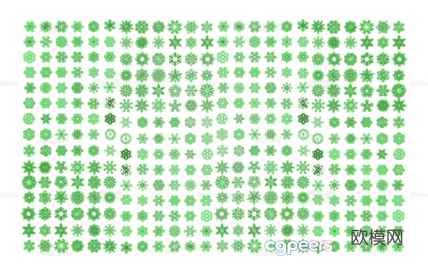 Modern snowflake pattern Green snowflake wall decoration pendant Snowflake silhouette pattern Snowflake sculpture ornament 3d model