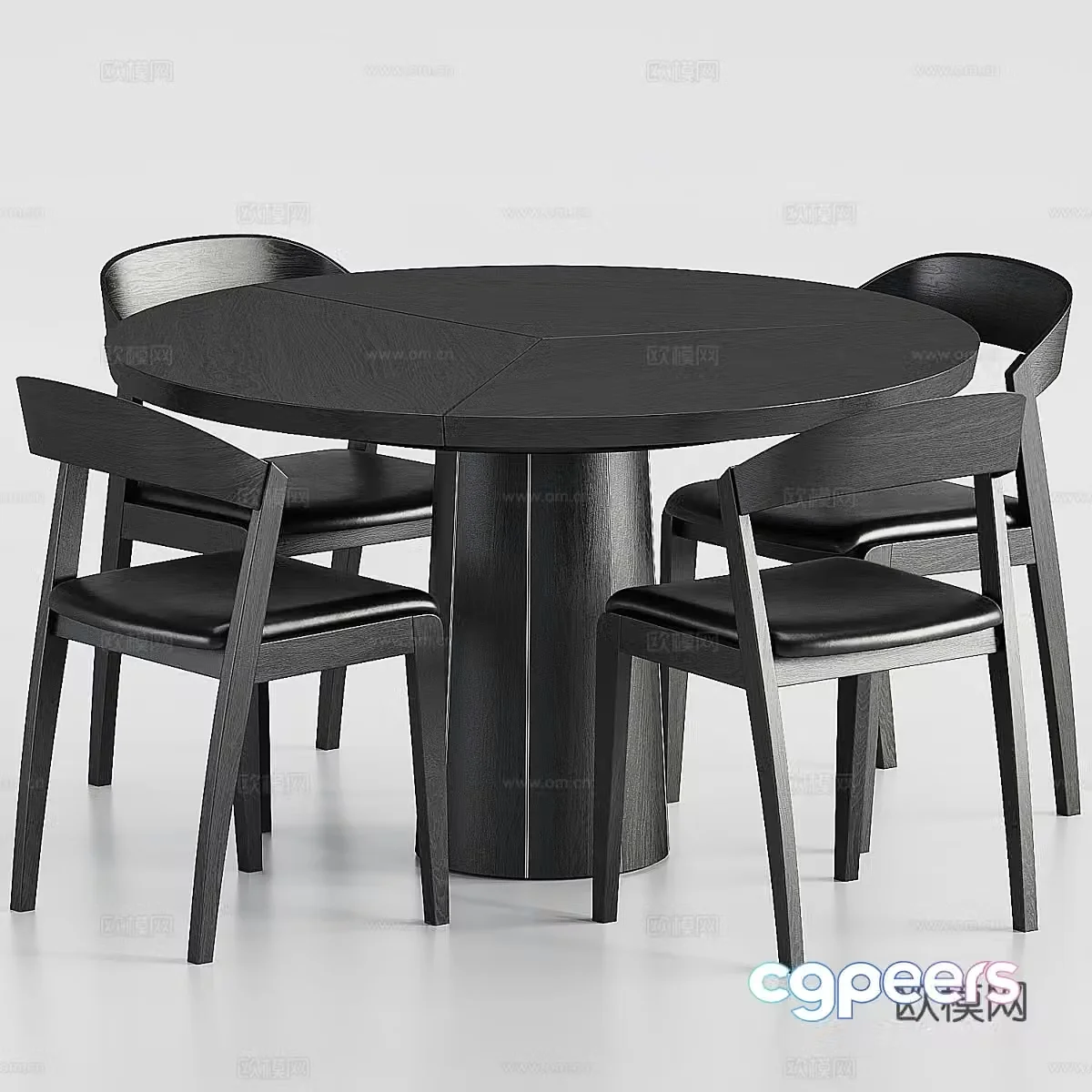 Modern Italian Skovby dining table and chair 3d model