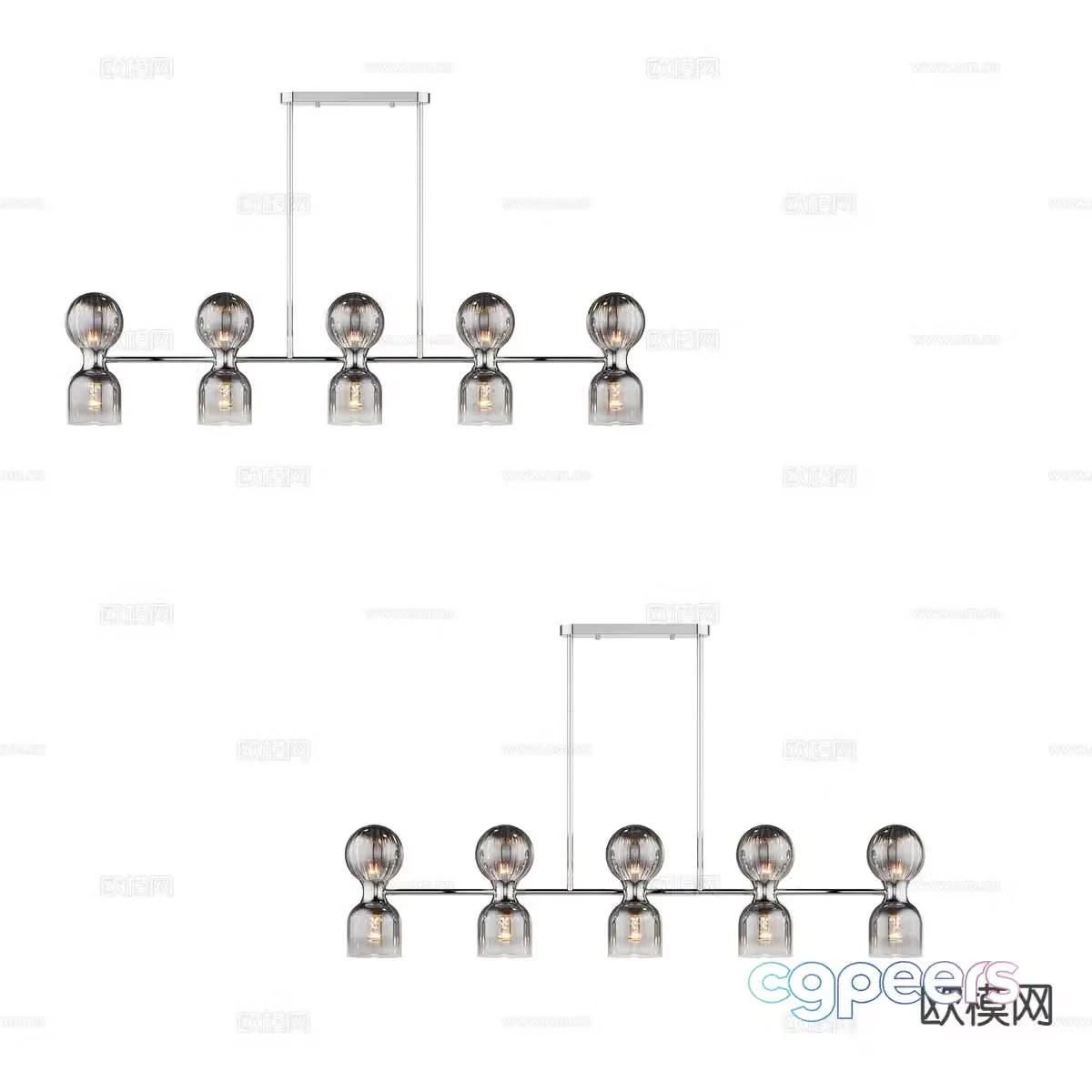 Simple chandelier glass chandelier 3d model
