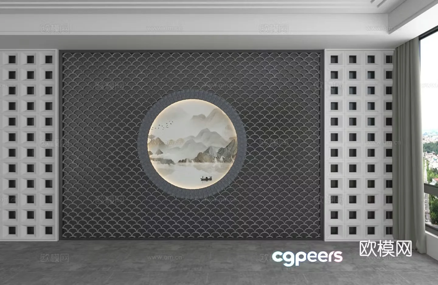 Modern background wall 3d model