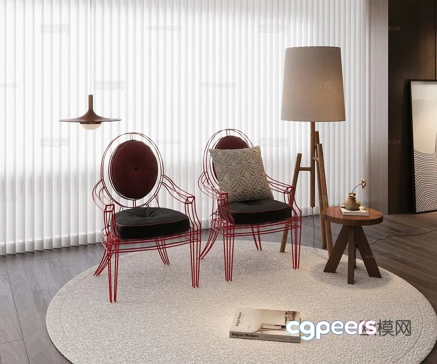 Modern single chair 3d model
