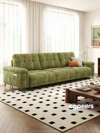 Modern Green Sofa 3D Model – 3051 – CORONA Render
