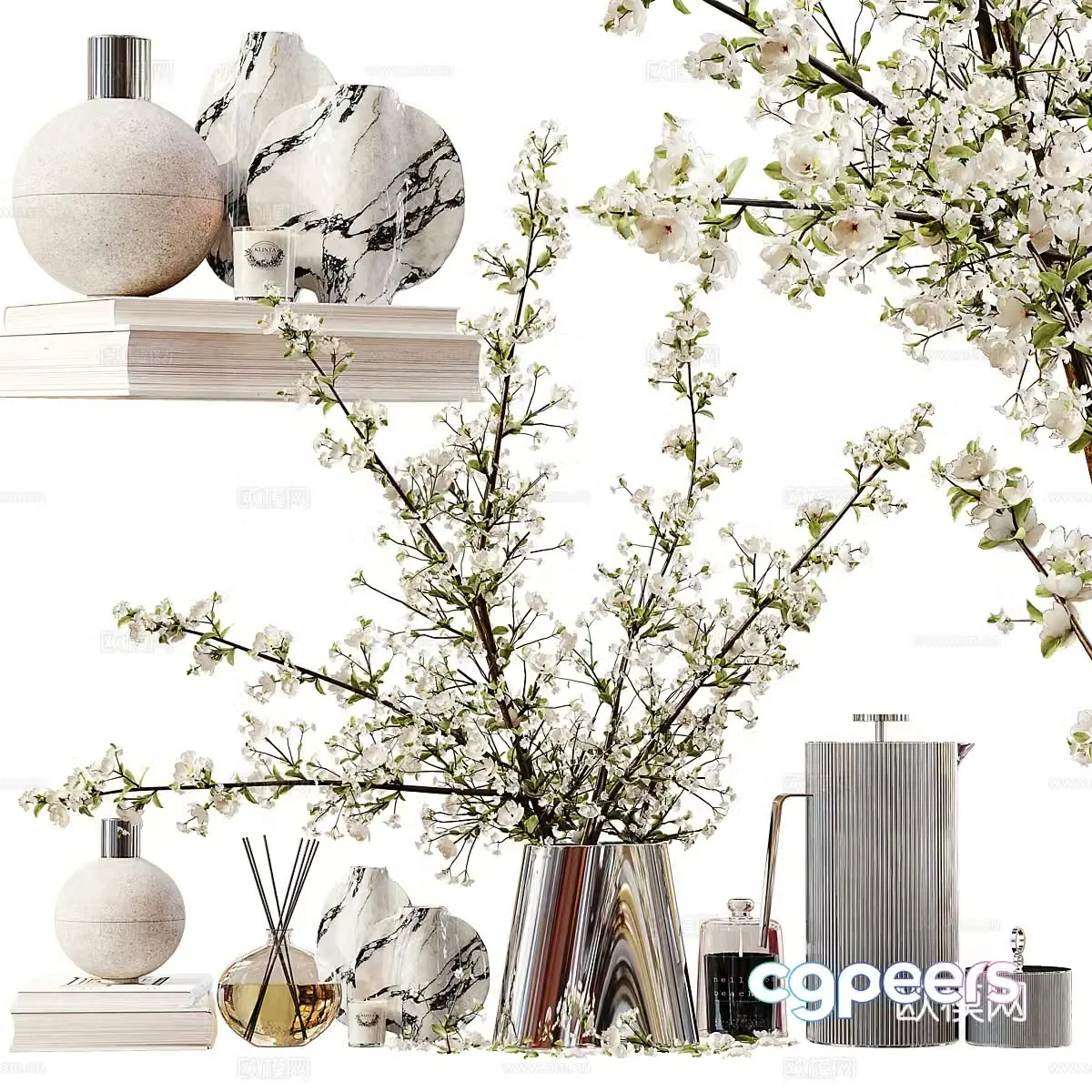 Modern Italian light luxury ornament combination 3D model