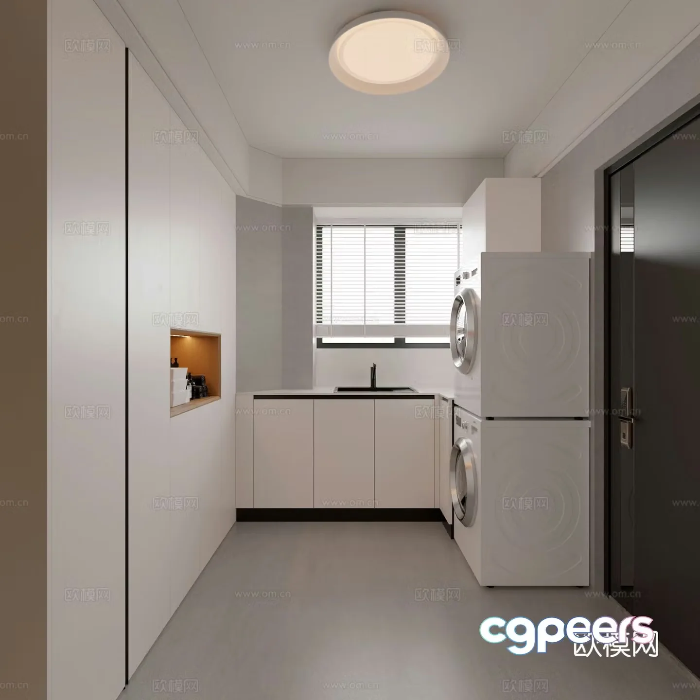 Modern laundry room 3d model
