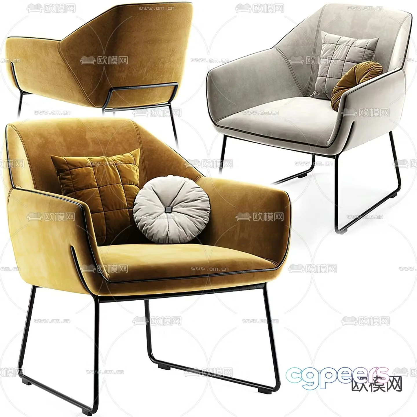 Modern chair leisure chair 3d model