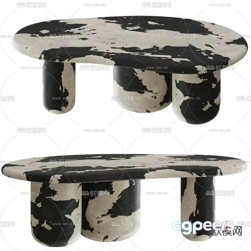 Alt-S marble coffee table 3d model