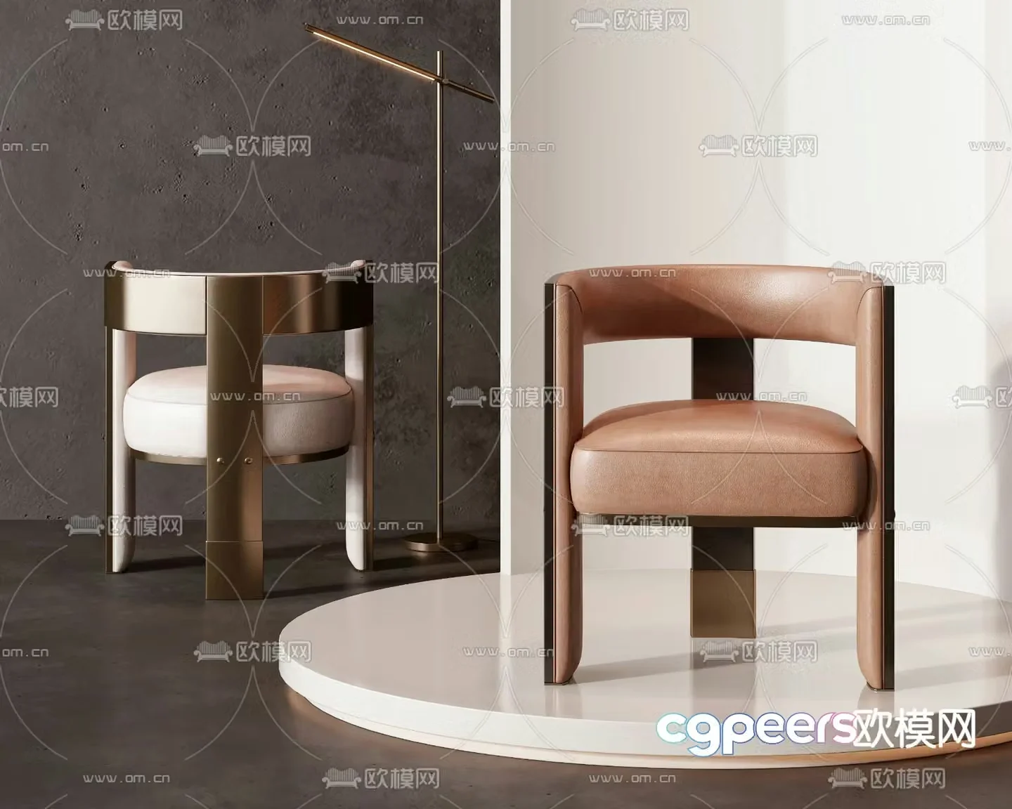 Modern chair single chair dining chair 3d model