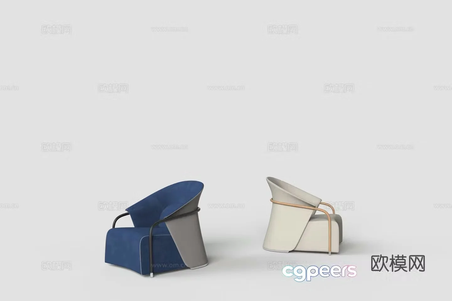 Modern chair leisure chair 3d model