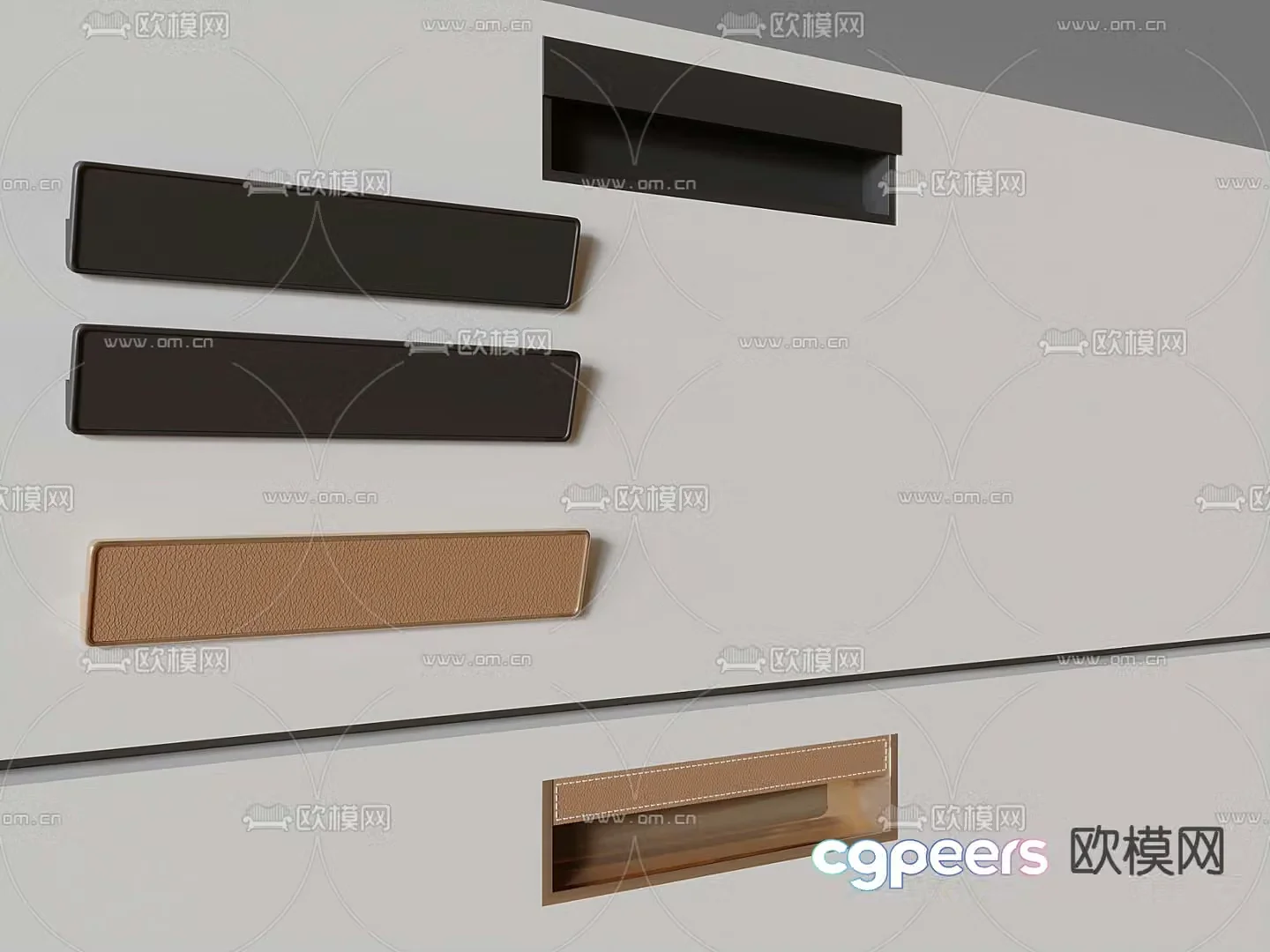 Cabinet door panel Door panel Cabinet door handle Cabinet drawer handle 3D model