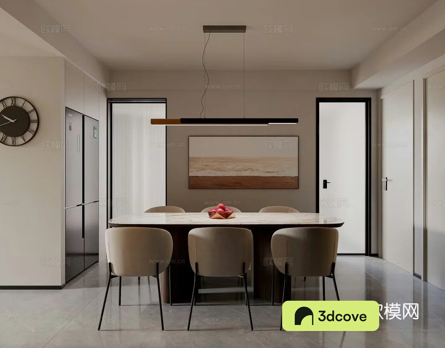 Modern living and dining room