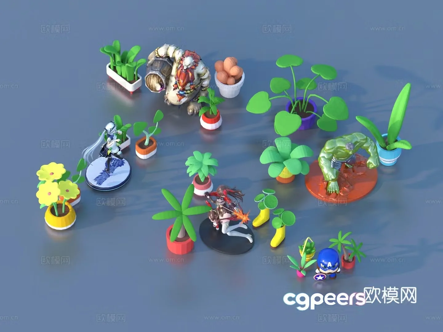 Cartoon toys ornaments sketch 3d model