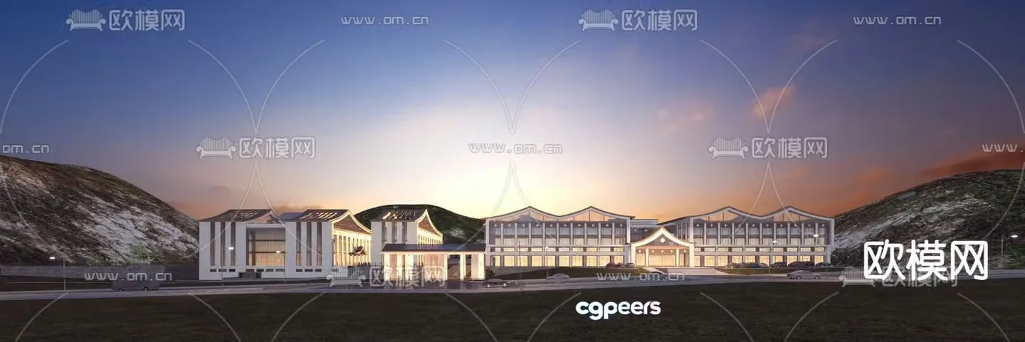 3D model of resort hotel appearance