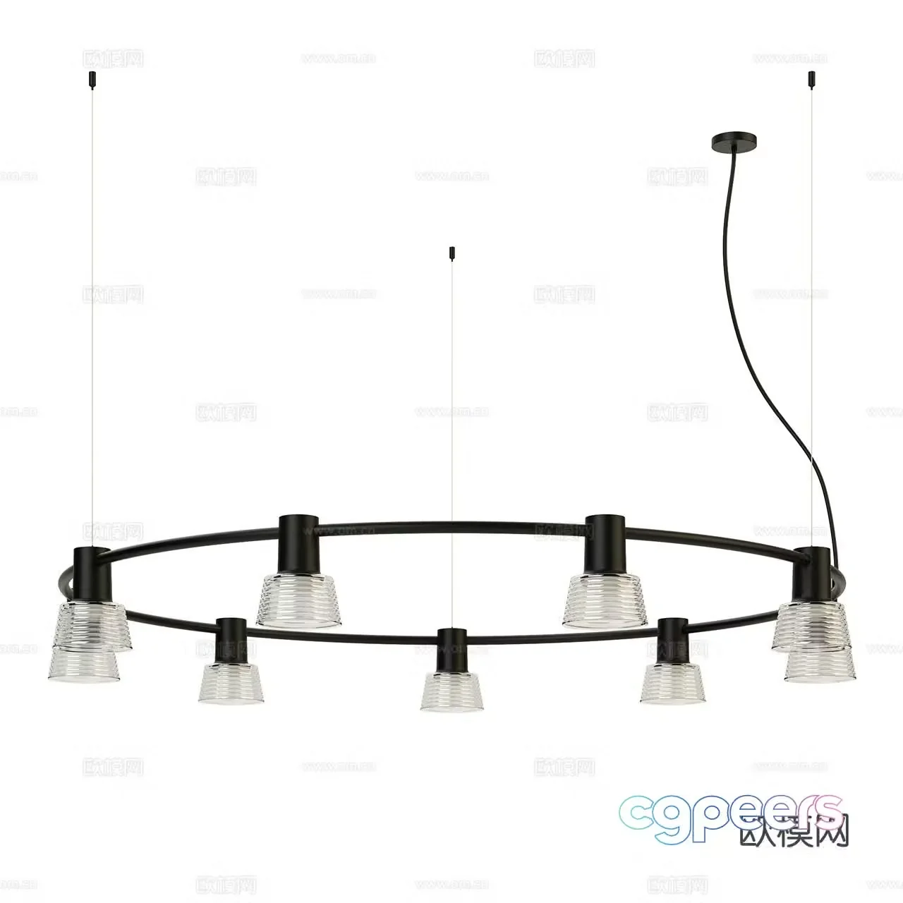 Zero modern chandelier minimalist chandelier ring chandelier metal chandelier decorative chandelier 3d model