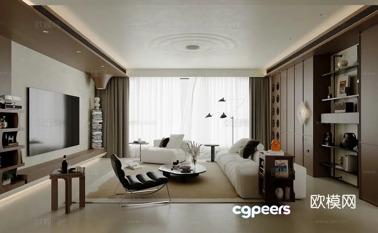 Middle-aged living room 3d model