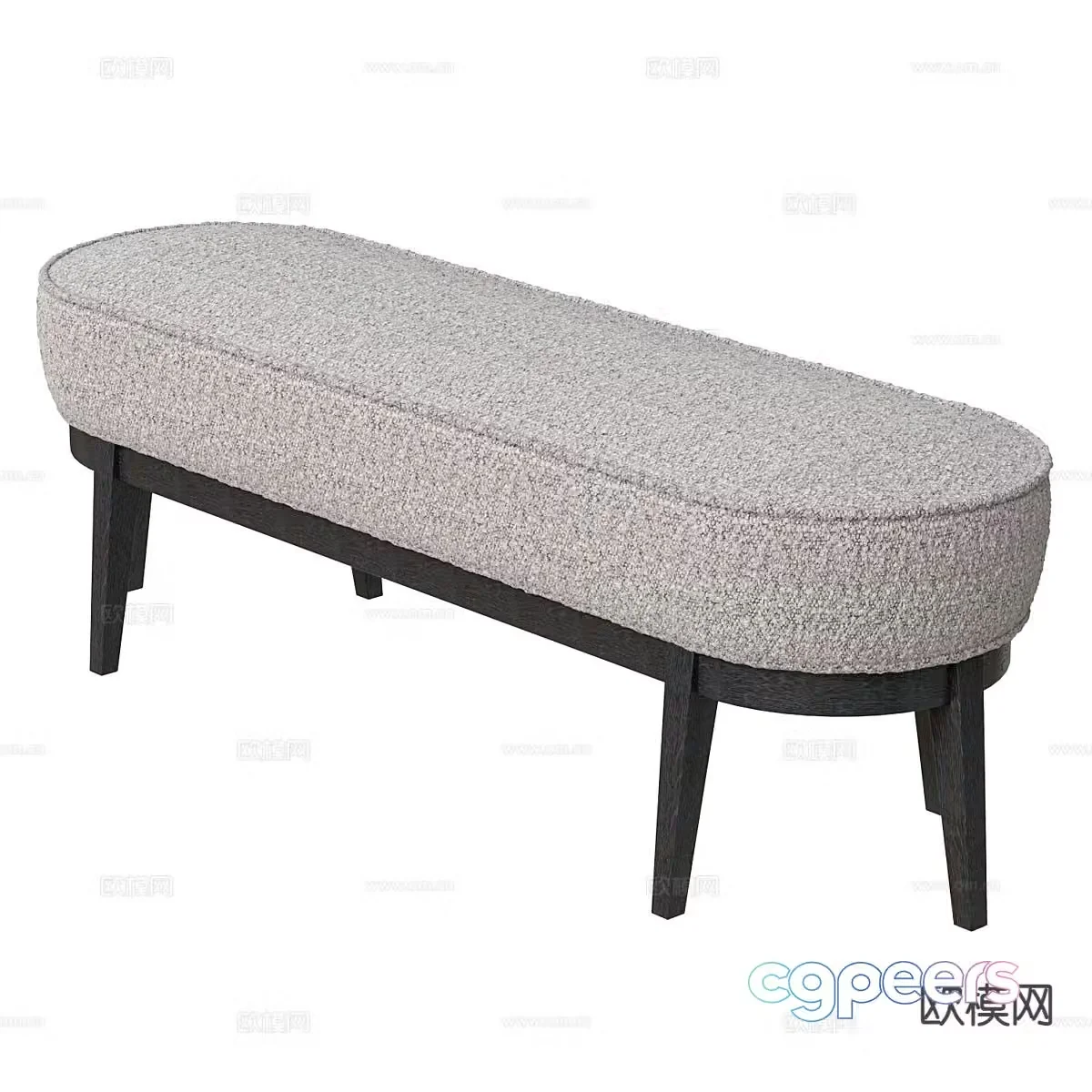 Modern footrest bedside stool 3d model