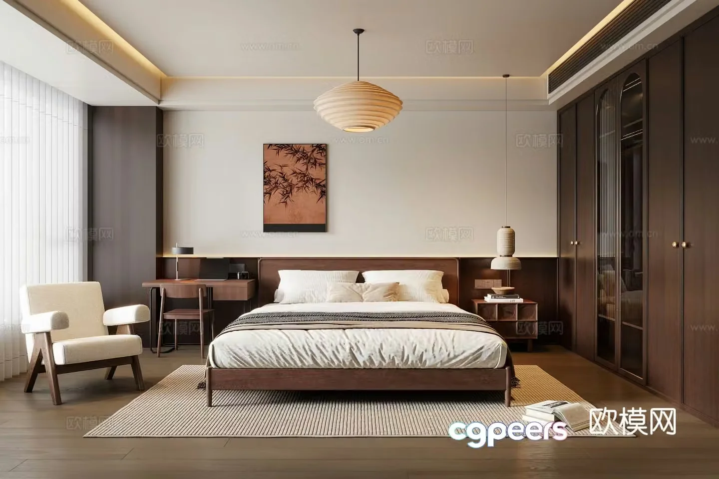 Middle-aged bedroom 3d model