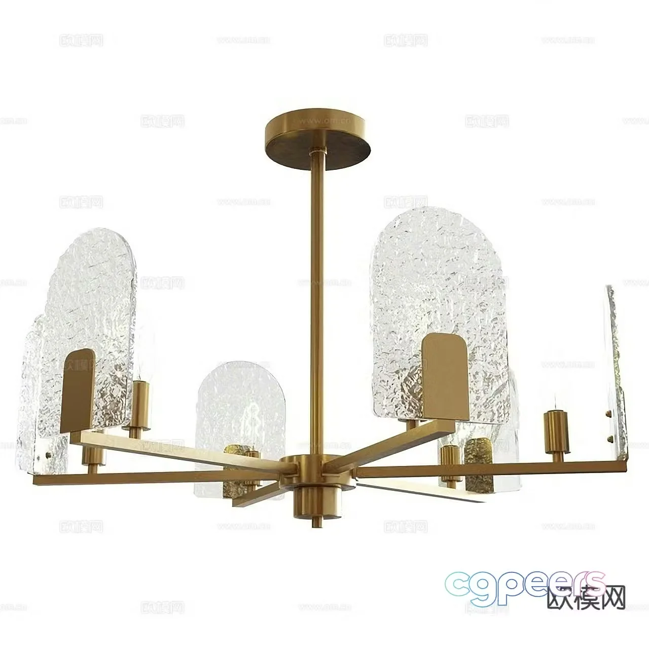 Light luxury chandelier restaurant chandelier 3d model