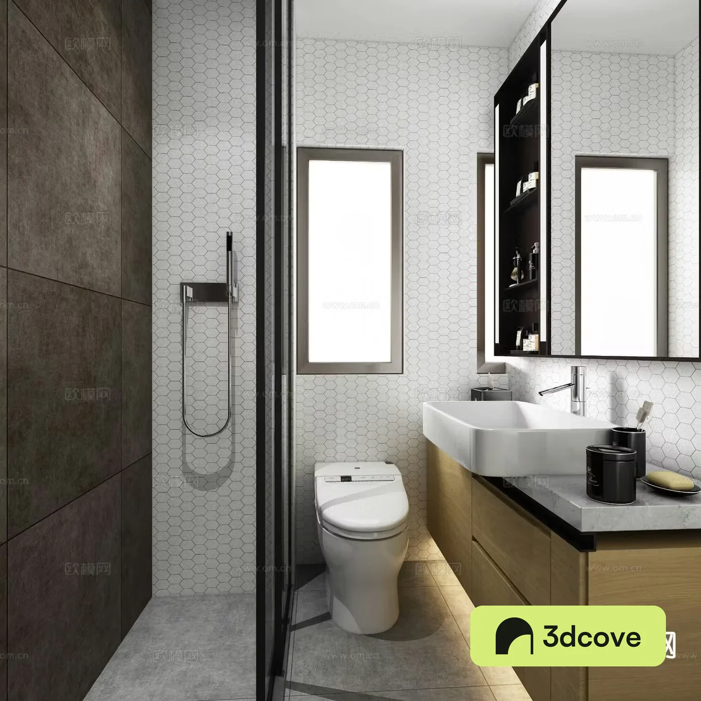 Modern bathroom toilet
