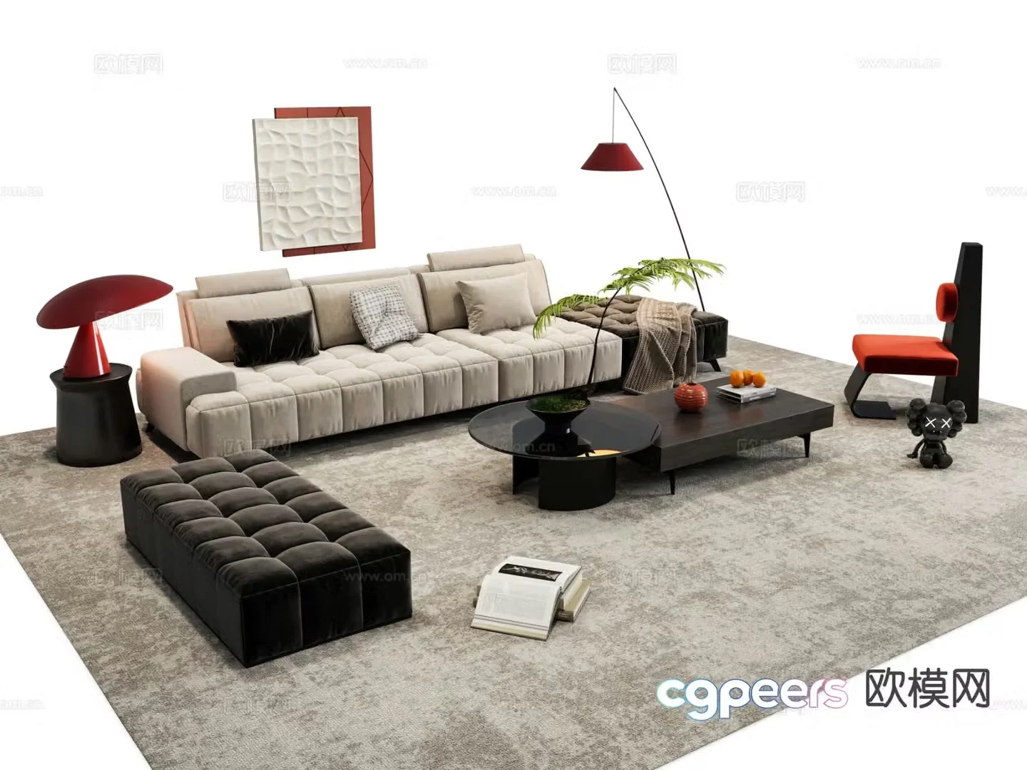 Modern sectional sofa 3d model