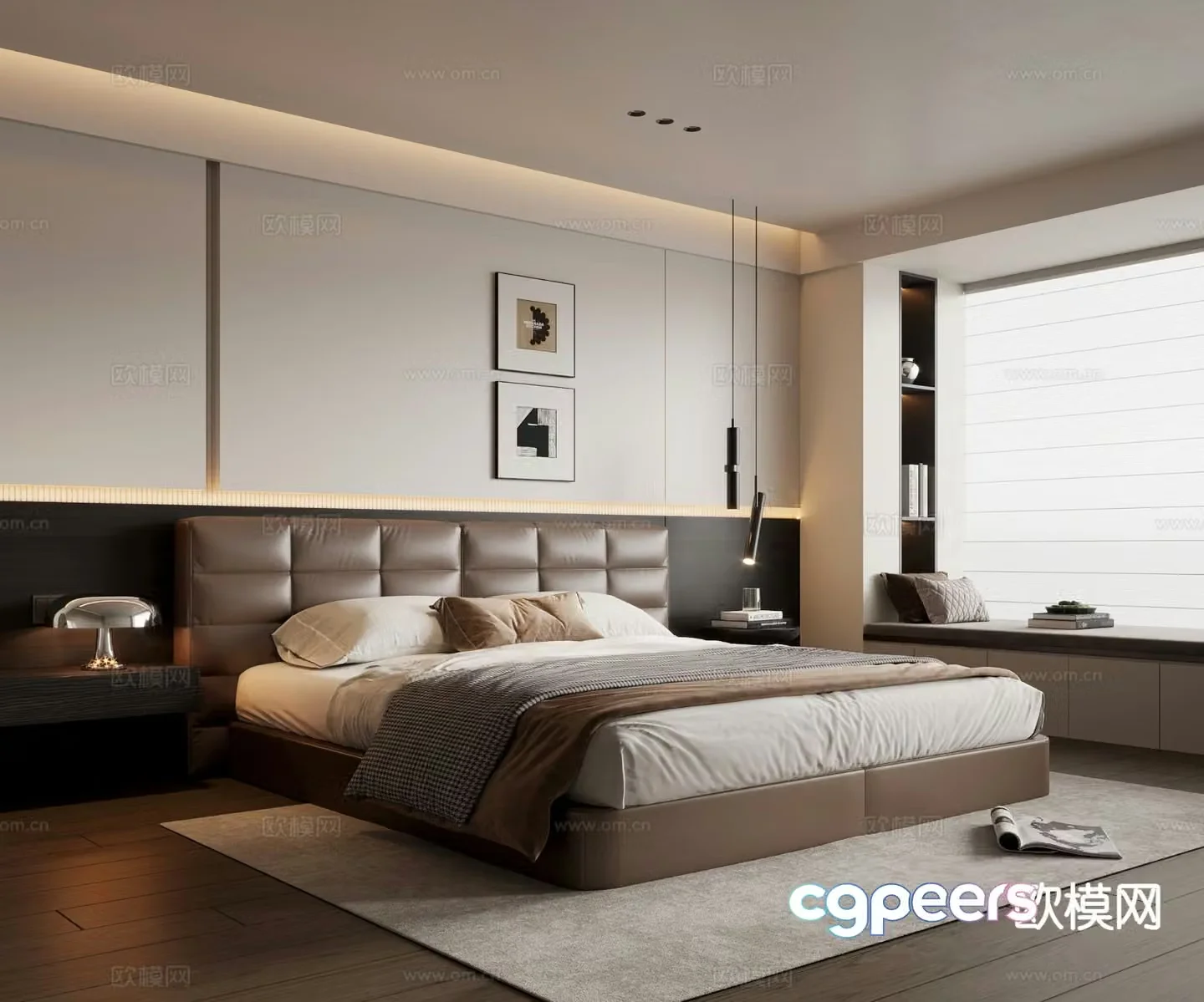 Italian style bedroom master bedroom 3d model