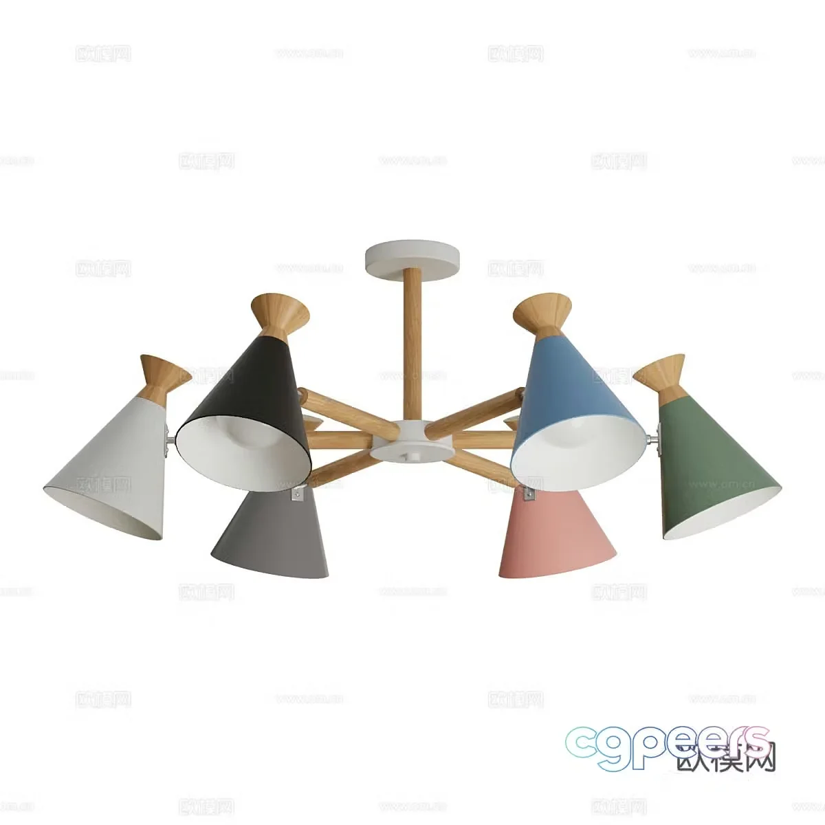 Modern Nordic children’s room chandelier 3d model