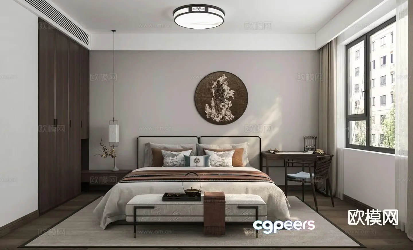 New Chinese style bedroom master bedroom 3d model
