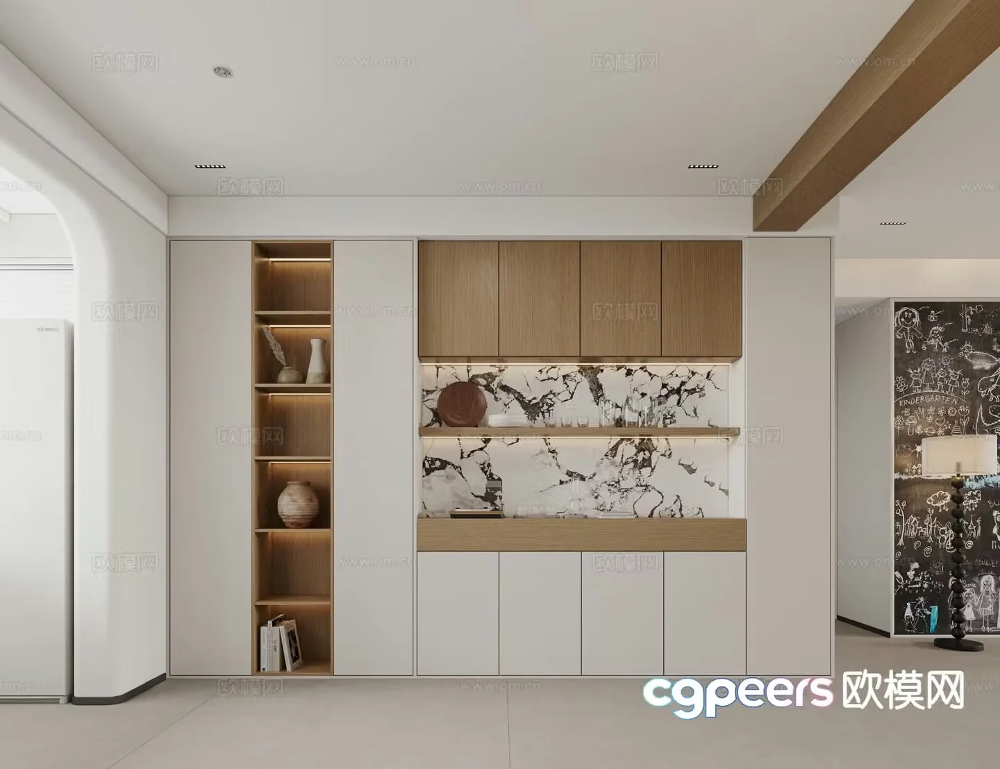 Modern wine cabinet sideboard 3d model
