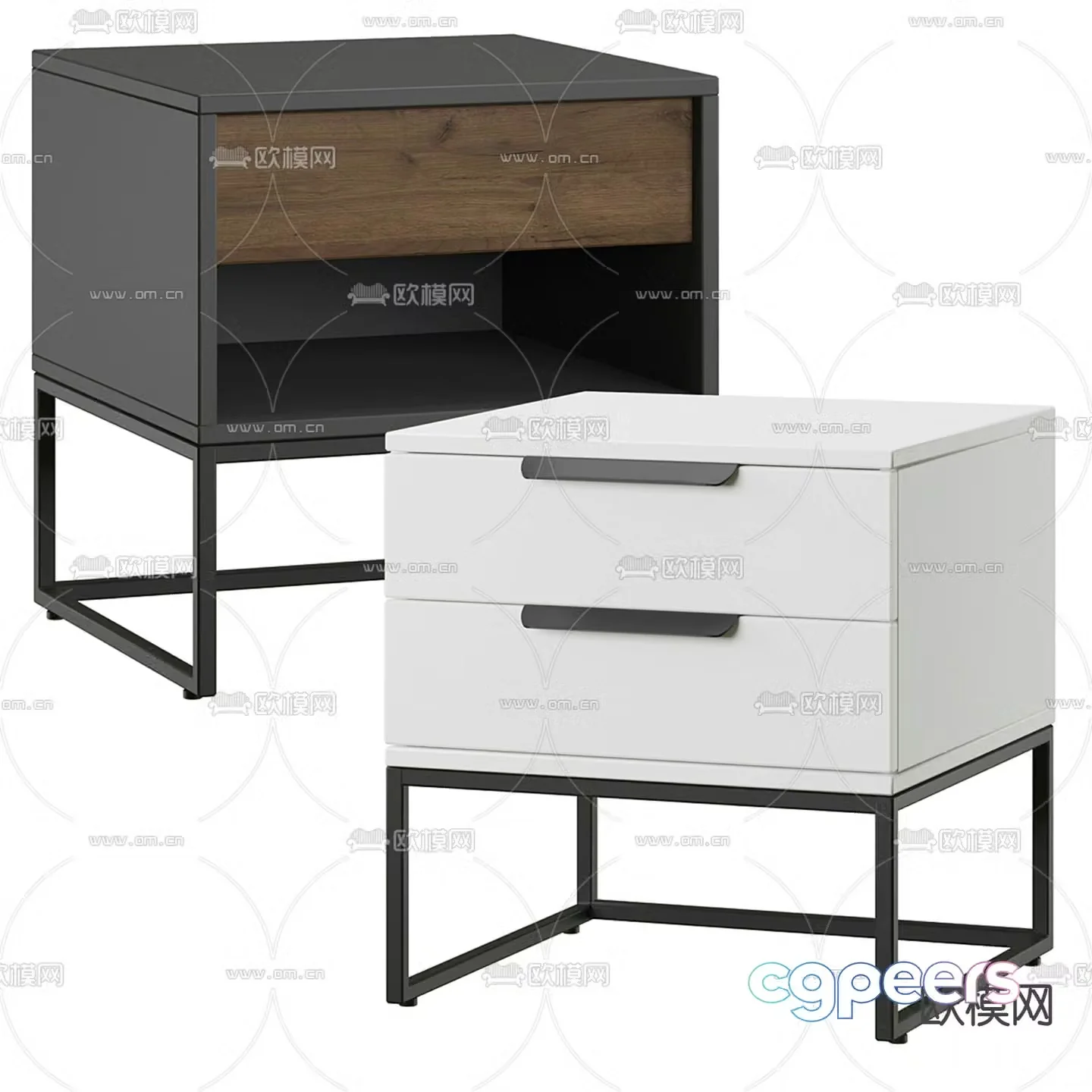 Modern bedside table 3d model