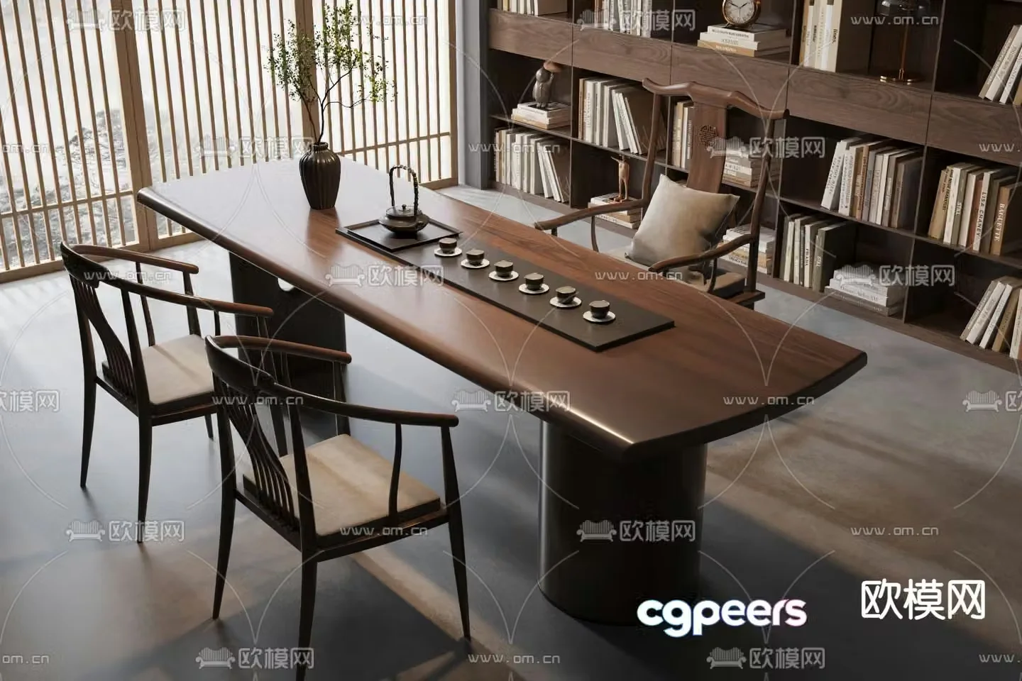 New Chinese style tea table tea table 3d model